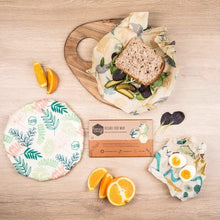 画像をギャラリービューアに読み込む, みつろうエコラップ 3-Pack (オーガニックコットン100%生地) (S, M, L 各1枚)Honeywrap 3-Pack