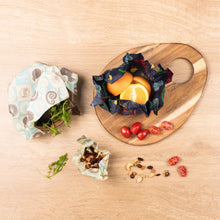 画像をギャラリービューアに読み込む, みつろうエコラップ 3-Pack (オーガニックコットン100%生地) (S, M, L 各1枚)Honeywrap 3-Pack