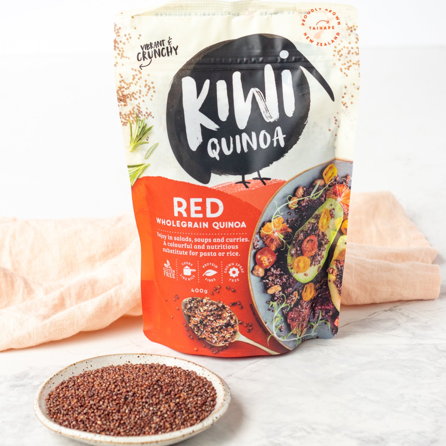 Kiwi Quinoa キウイキヌア（NZ産全粒レッドキヌア）400g - Kiwi Quinoa (Wholegrain Red Quinoa)