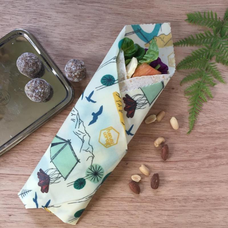 みつろうエコラップ Mサイズ (オーガニックコットン100%生地) Medium Honeywrap (24cm x 31cm)