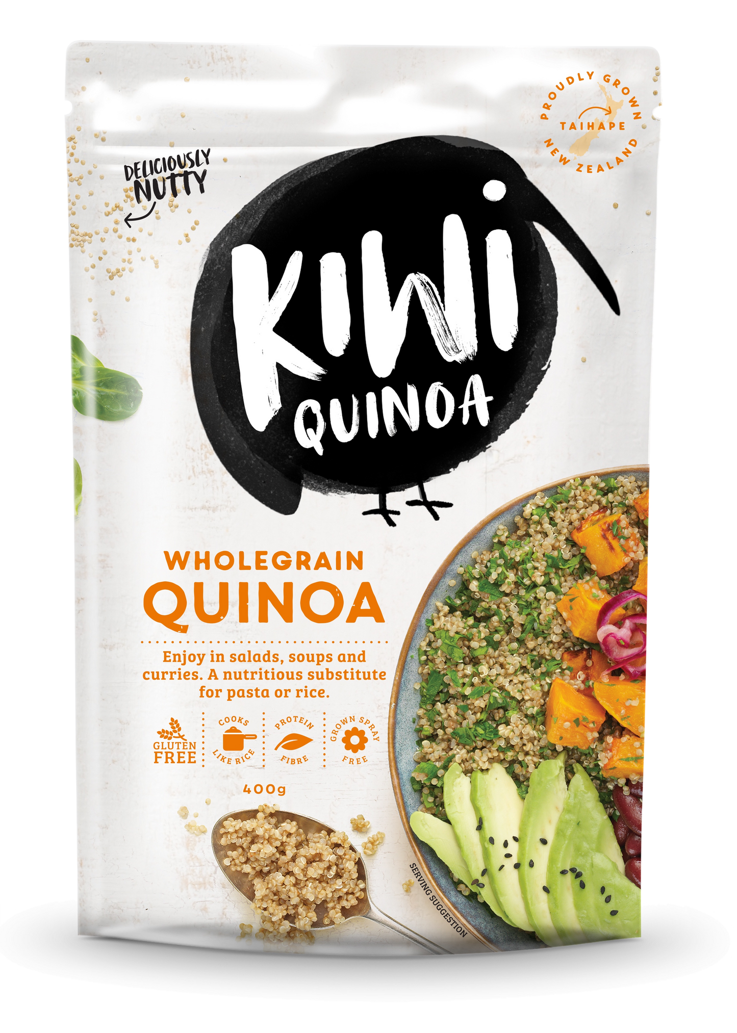 400g package of Kiwi Quinoa, 全粒キウイキヌアのパッケージ