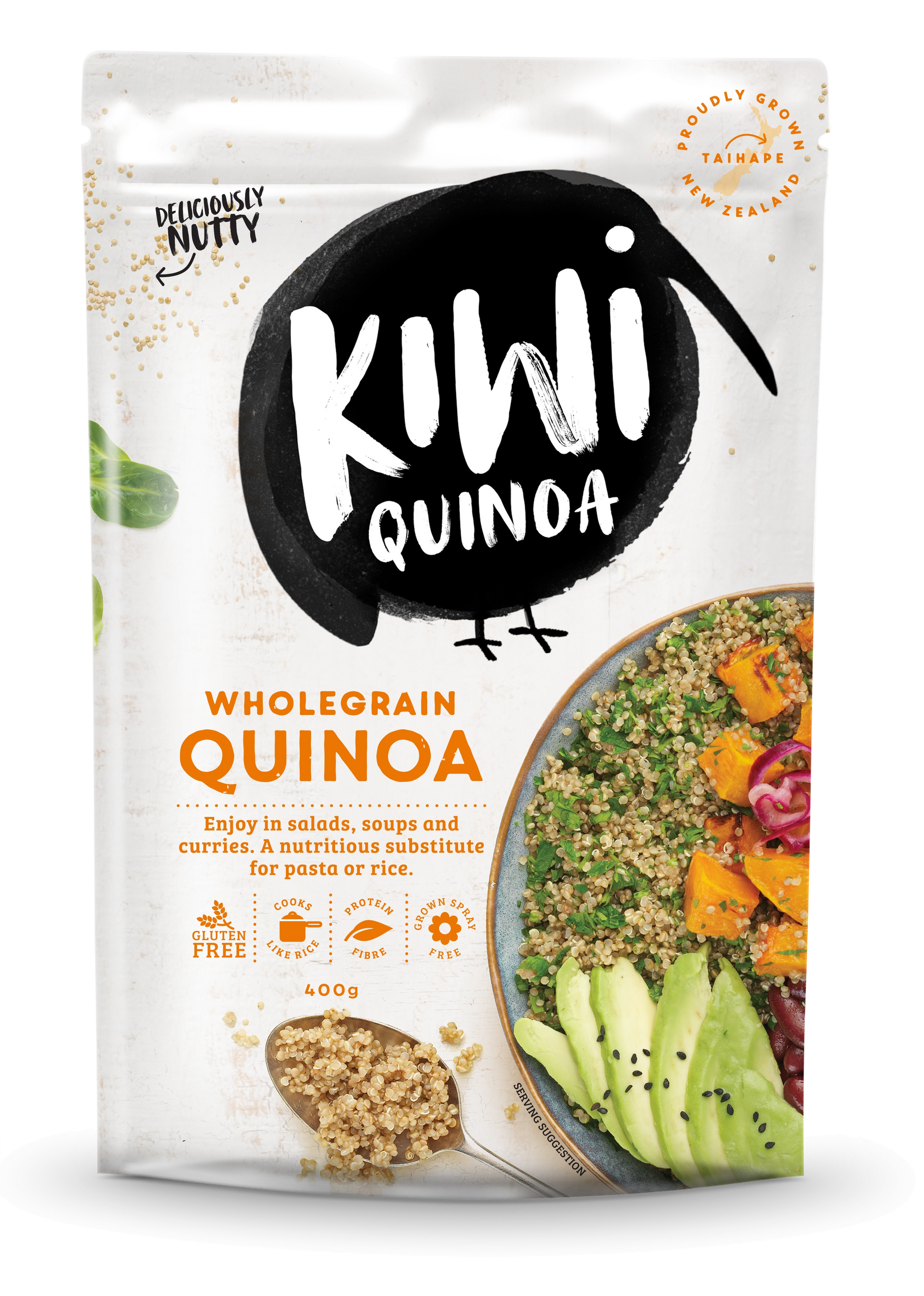 400g package of Kiwi Quinoa, 全粒キウイキヌアのパッケージ