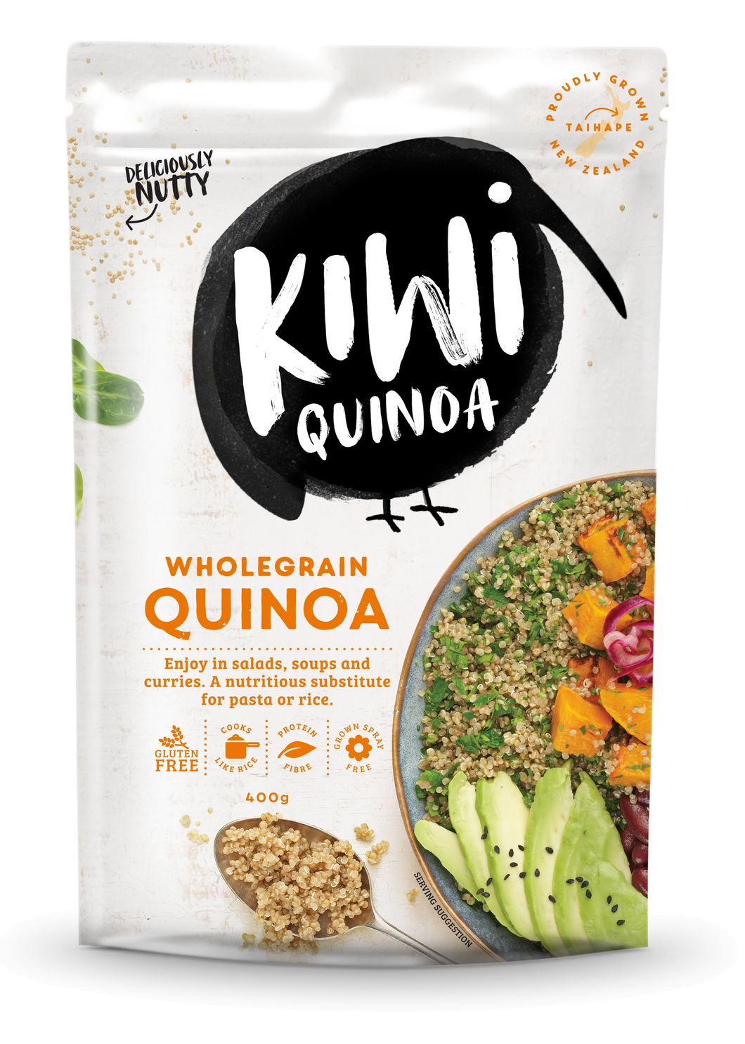 400g package of Kiwi Quinoa, 全粒キウイキヌアのパッケージ