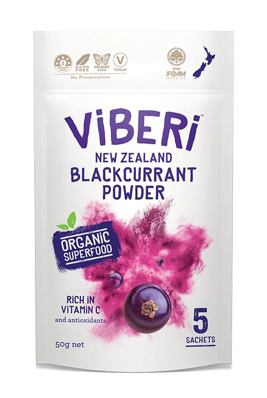 有機JAS カシスパウダー 50g -  ViBERi Organic Blackcurrant Powder(10g * 5 Sachets)