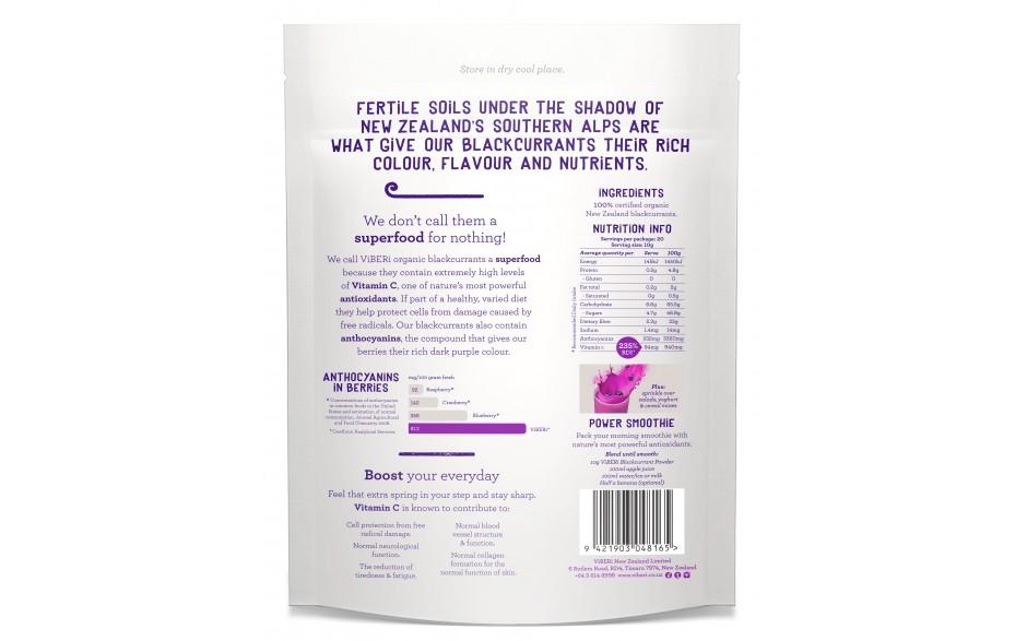 【送料無料】有機JAS カシスパウダー 200g - ViBERi Organic Blackcurrant Powder - (10g * 20 Sachets)