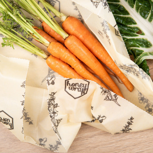 みつろうエコラップ XLサイズ (オーガニックコットン100%生地) XL Size Honeywrap (40cm x 45cm)