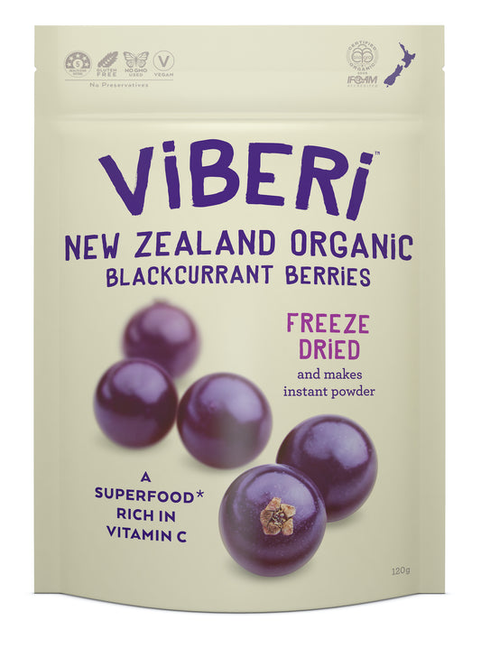 有機JAS フリーズドライカシス(粒）120g -　Freeze Dried Organic Blackcurrants