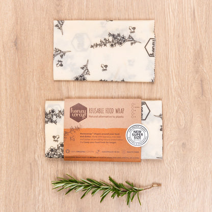 みつろうエコラップ 特大サイズ（オーガニックコットン100%生地）Supersize Honeywrap (44cm x 60cm)